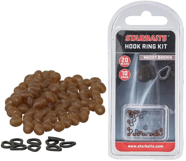 STARBAITS Sada Hook Ring Kit hnědá (10 ks krúžkov+20 ks zarážiek)