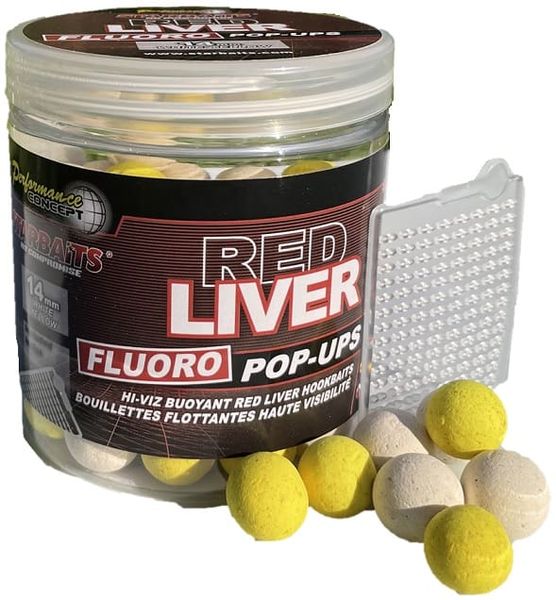 STARBAITS Boilies Pop Up Fluo Red Liver 14mm/80g