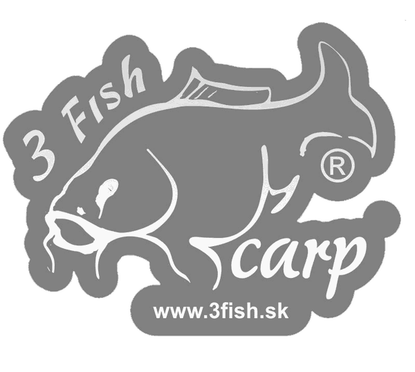 3Fish Nálepka – biela silueta ryby s logom - Kapor