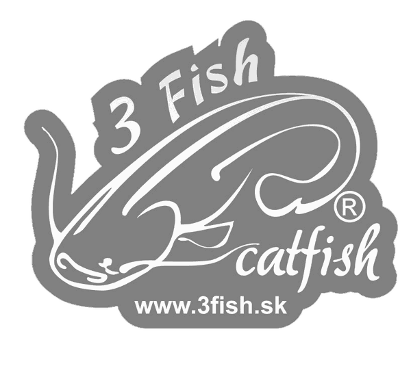 3Fish Nálepka – biela silueta ryby s logom - Sumec