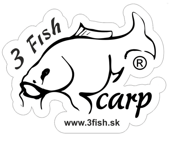 3Fish Nálepka - čierna silueta ryby s logom - Kapor