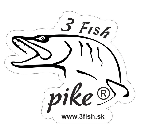 3Fish Nálepka - čierna silueta ryby s logom - Šťuka