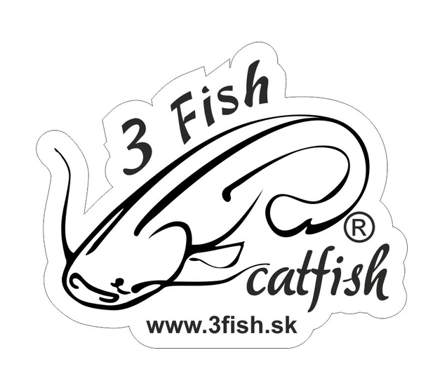 3Fish Nálepka - čierna silueta ryby s logom - Sumec