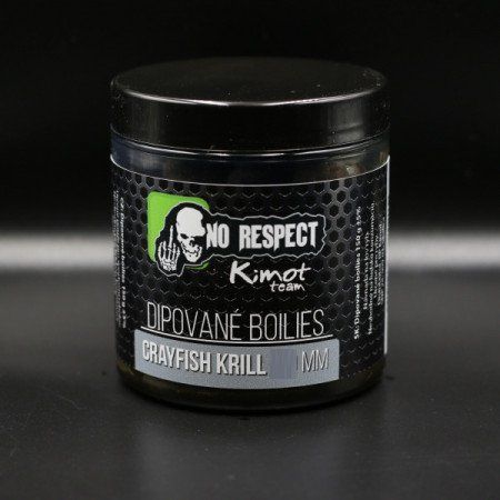 NO RESPECT Dipované boilies BLACK FISH - 150g - Crayfish Krill - 24mm