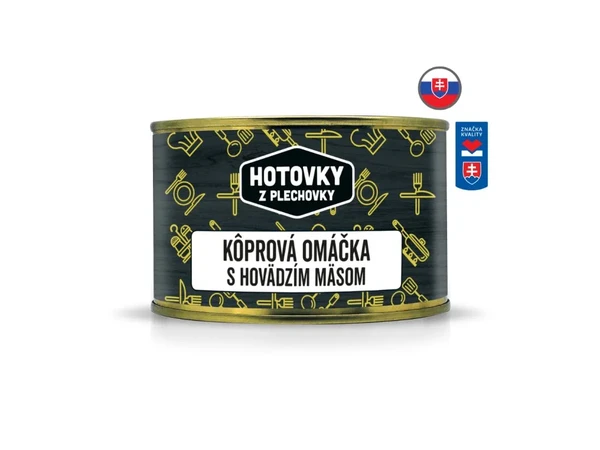 Hotovky z plechovky Kôprová omáčka s hovädzím mäsom 400g