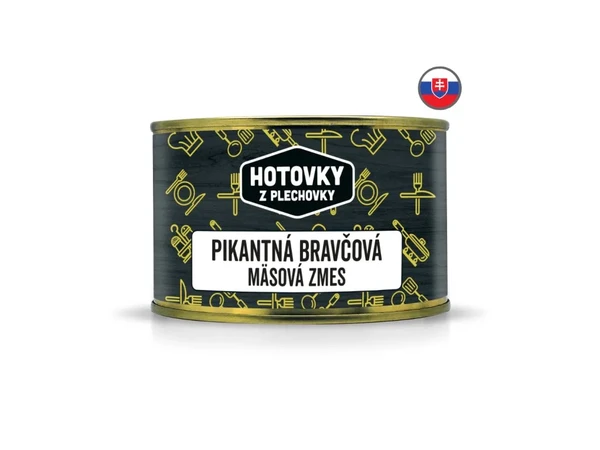 Hotovky z plechovky Pikantná bravčová mäsová zmes 400g