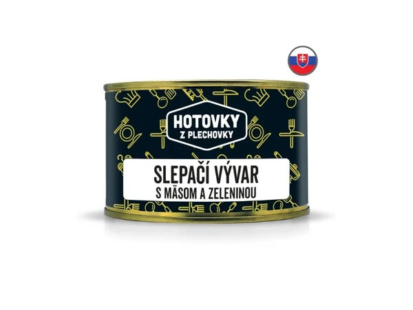 Hotovky z plechovky Slepačí vývar s mäsom a zeleninou 400g