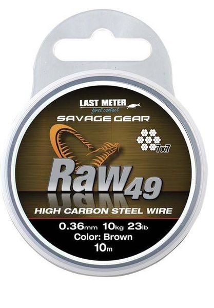 SAVAGE GEAR Oceľové lanko Raw49 - 0,36mm/10m/10kg