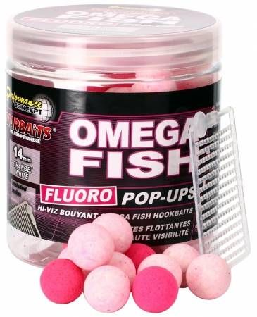 STARBAITS Boilies Pop Up Fluo Omega Fish 14mm/80g